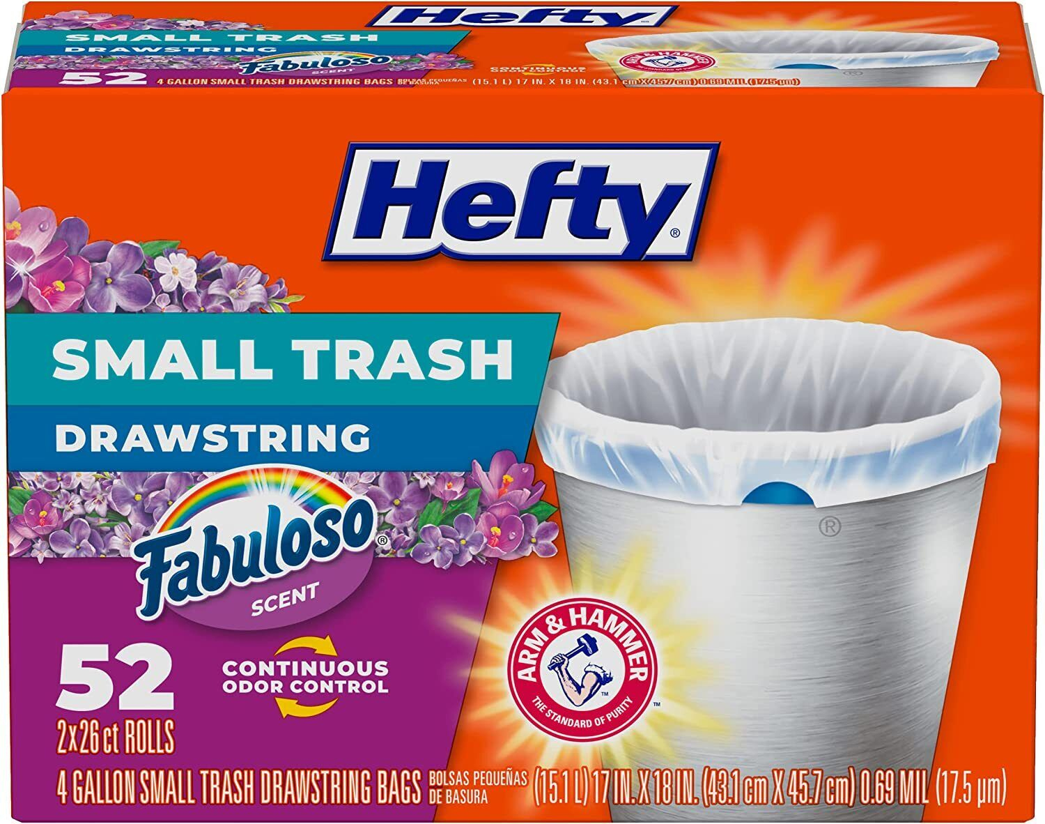 Hefty Small Trash Bags, Fabuloso Scent, 4 Gallon, 52 Count | Ebay intended for Free Printable Coupons For Trash Bags