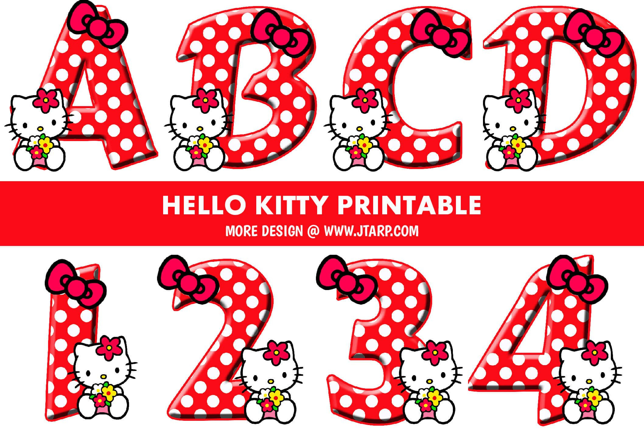 Hello Kitty Printable Letters A-Z And 0-9 - Printable | Hello inside Free Printable Hello Kitty Alphabet Letters