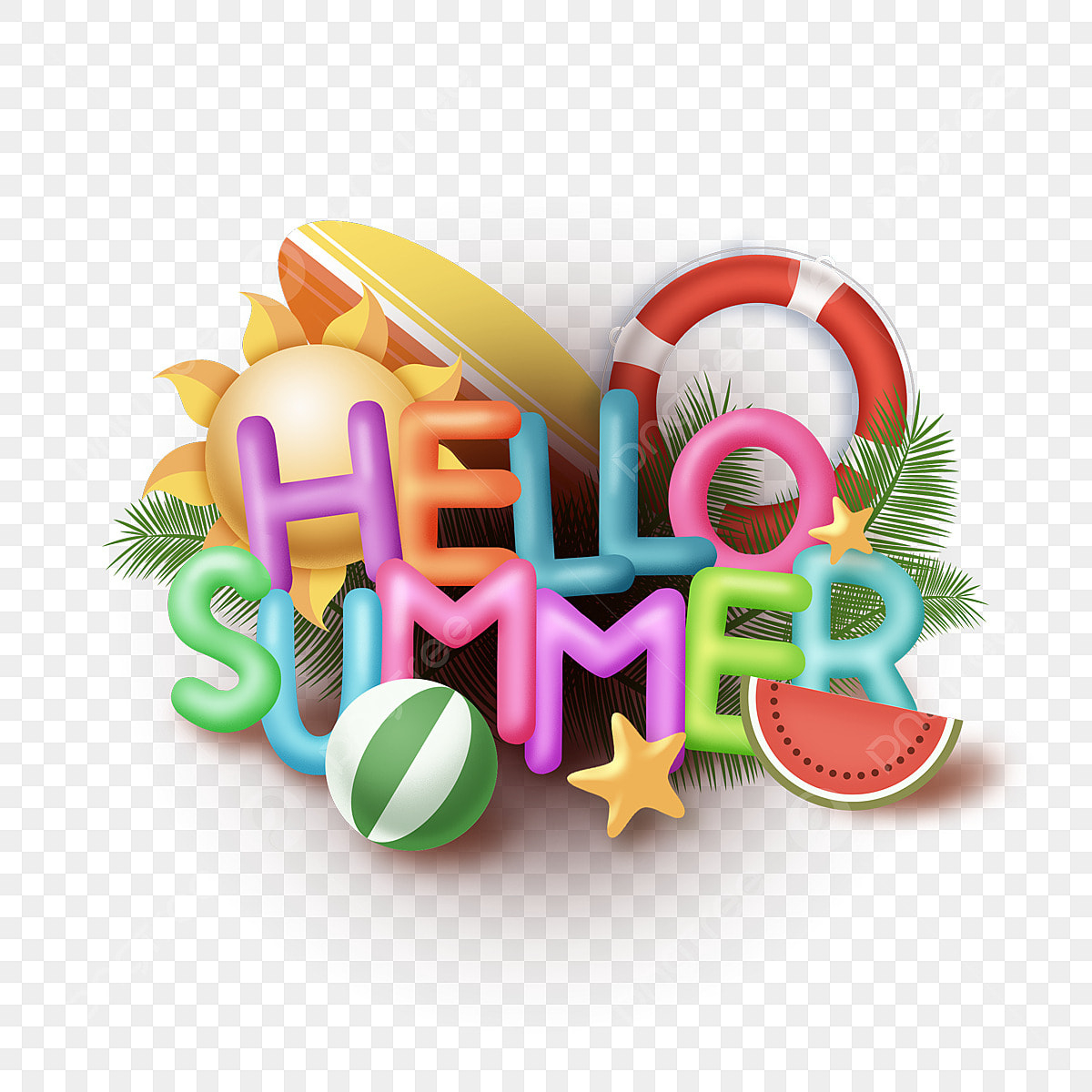 Hello Summer Png Transparent Images Free Download | Vector Files in Free Printable Summer Clip Art