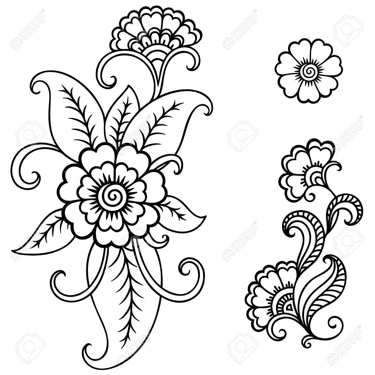 Henna Tattoo Flower Templatehndi. Royalty Free Svg, Cliparts throughout Free Printable Henna Tattoo Designs