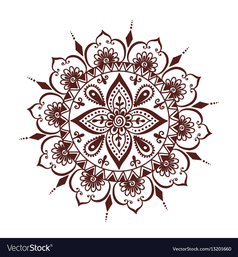 Henna Tattoo Mehndi Flower Template Royalty Free Vector intended for Free Printable Henna Tattoo Designs