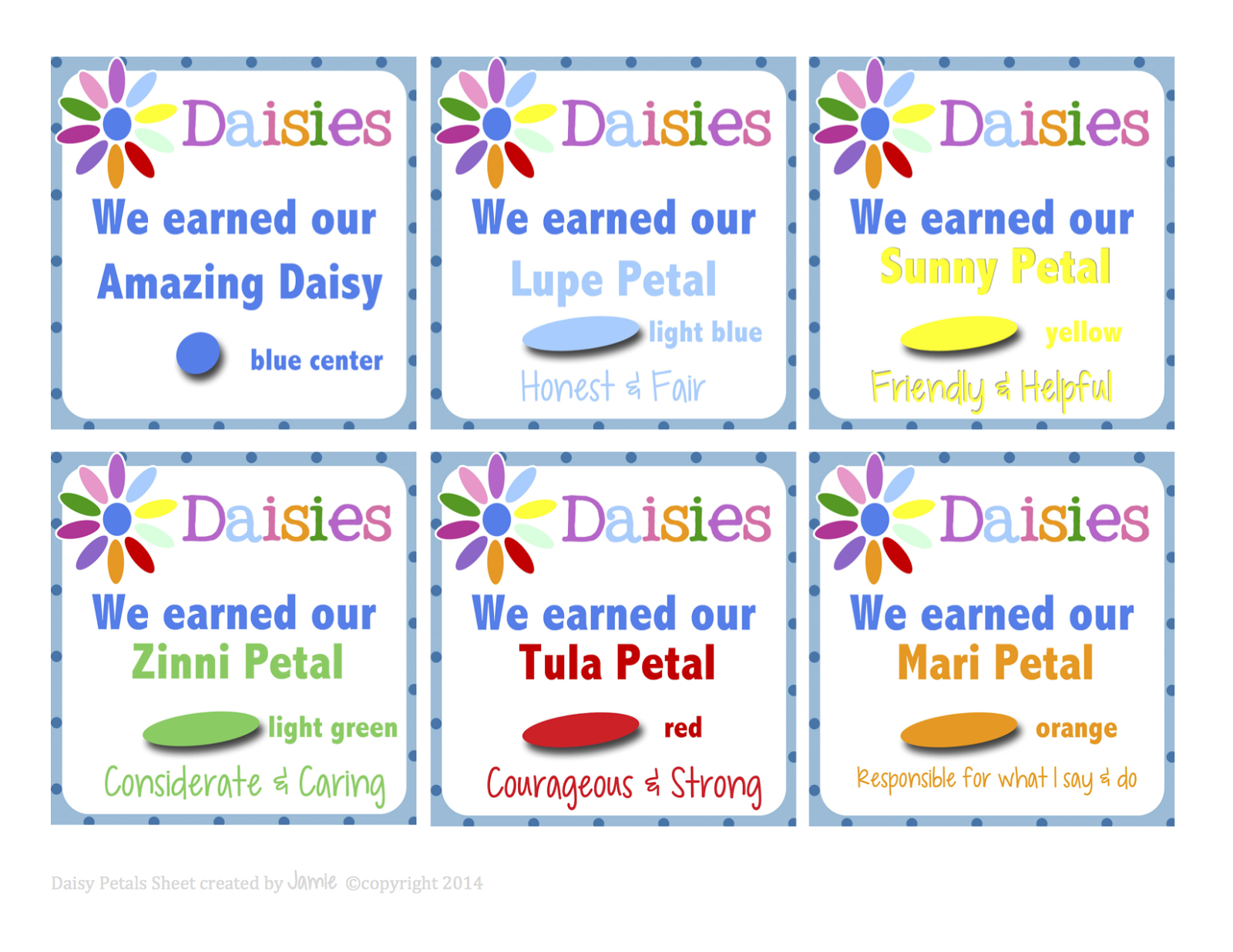 Here Are Daisy Petal Cards (2 Pgs) That Would Be Great To Give To within Free Daisy Girl Scout Printables
