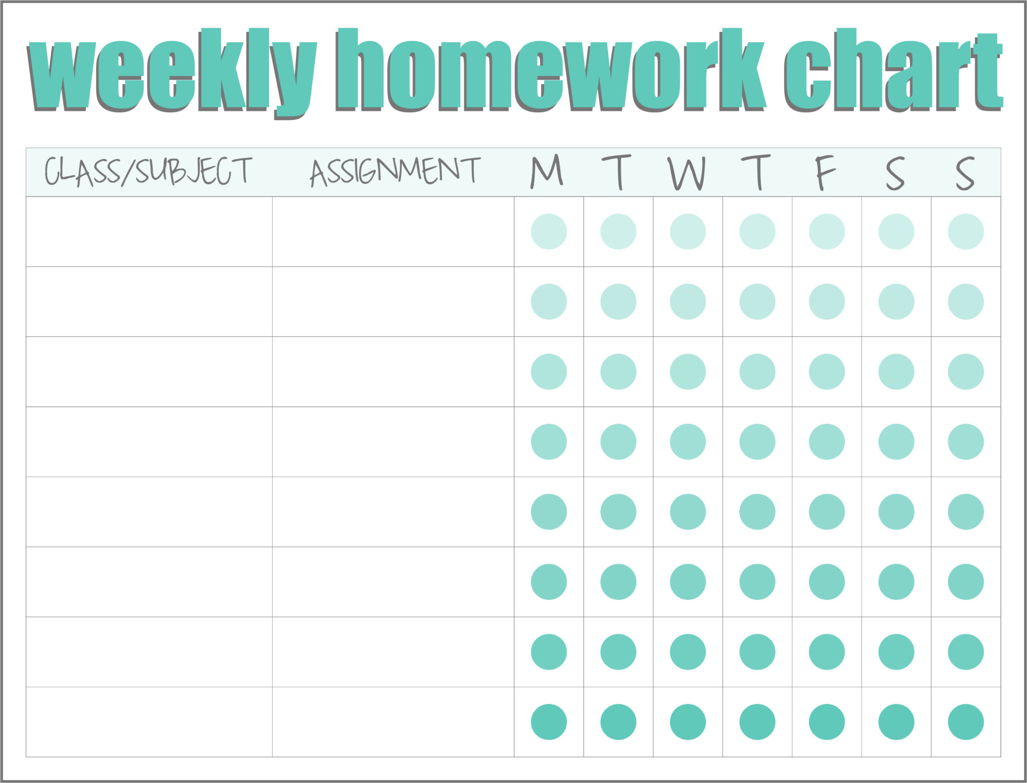 Homework (Reward) Charts - Free Printables | Live Craft Eat with Free Printable Homework