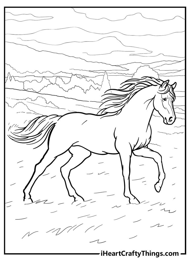 Horse Coloring Pages (100% Free Printables) for Free Printable Horse Coloring Pages