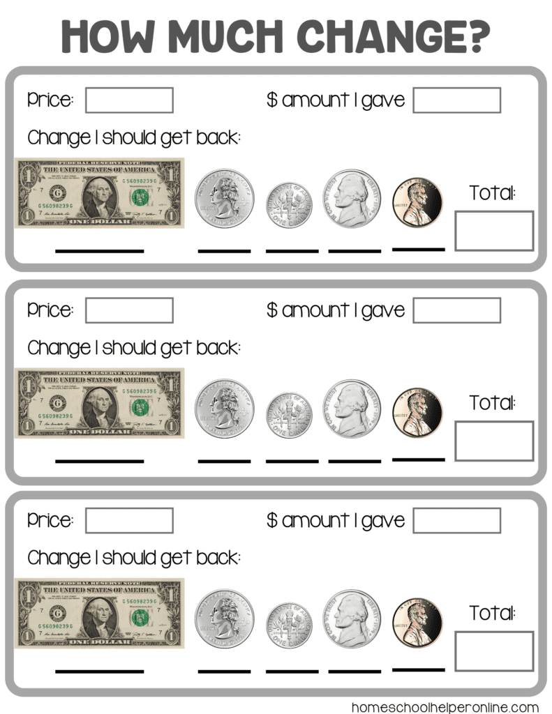 How Much Change? Money Math Worksheets For Elementary Students with Free Printable Making Change Worksheets