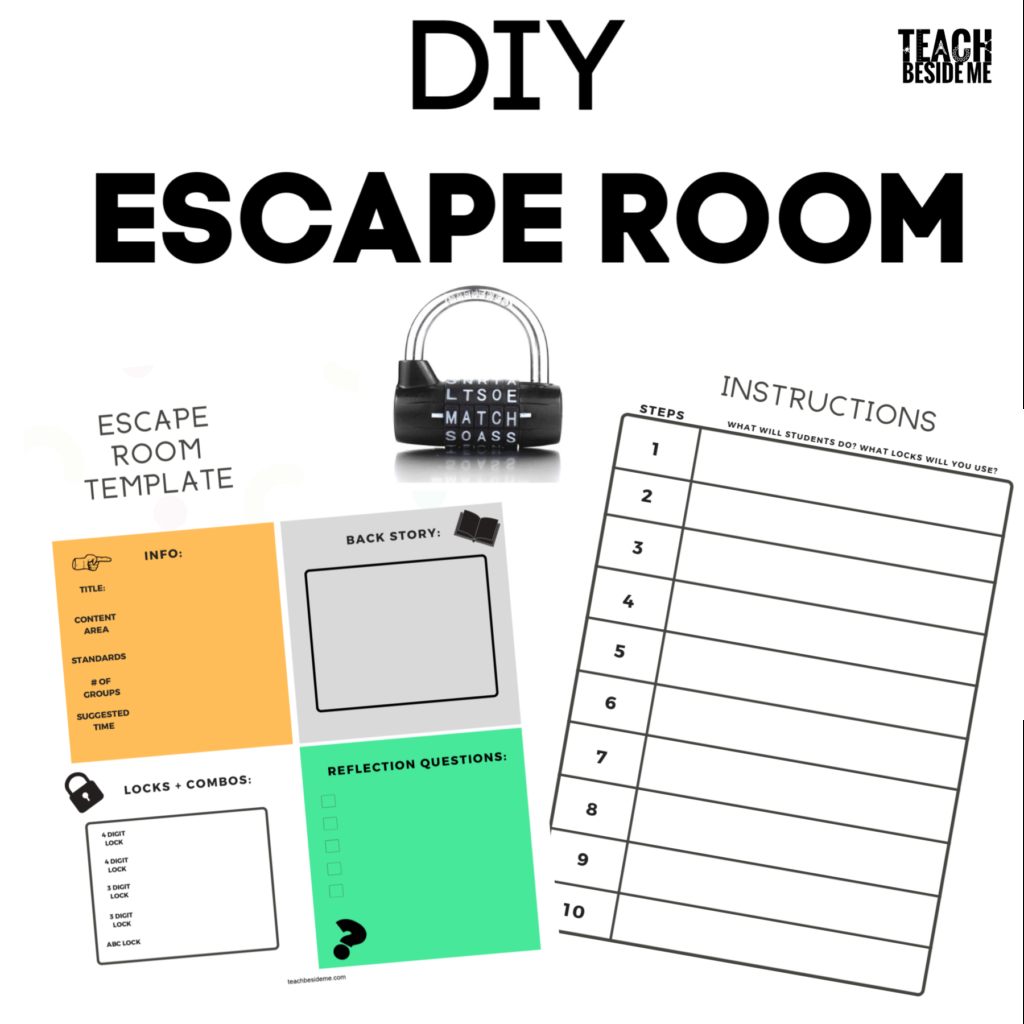 How To Create An Escape Room For Teaching - Teach Beside Me for Free Printable Escape Room Kit