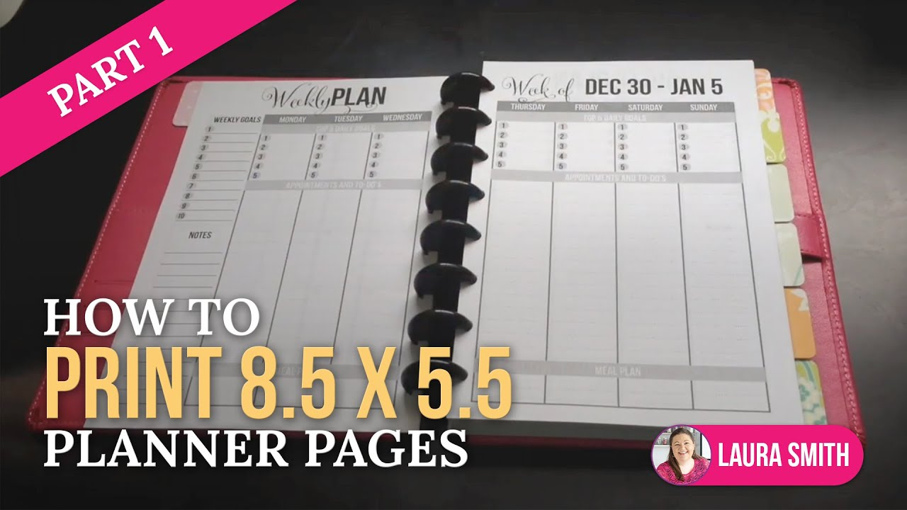 How To Print 8.55.5 Planner Pages - Get Organized Hq pertaining to Free Printable 5.5 X8 5 Planner Pages