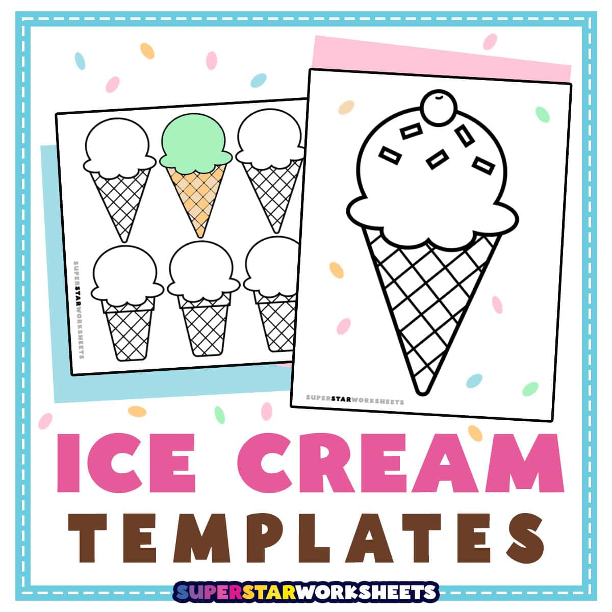 Ice Cream Cone Template - Superstar Worksheets intended for Free Printable Ice Cream Worksheets