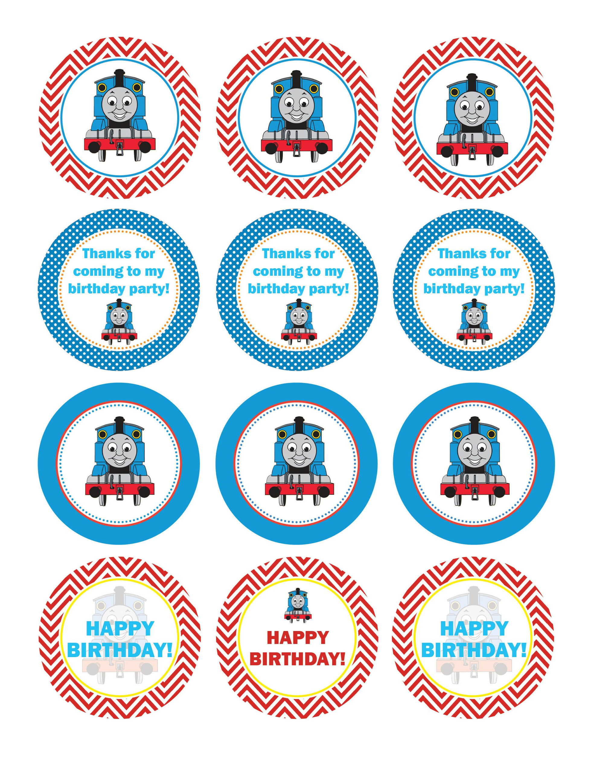 Instant Download Cupcake Train Toppers, Boy Birthday Party pertaining to Free Printable Train Cupcake Toppers