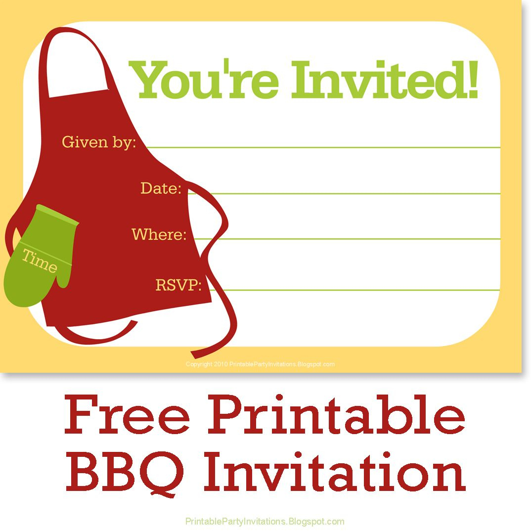 Invitations Template For A Bbq Or Cookout | Free Printable Party throughout Free Printable Cookout Invitations