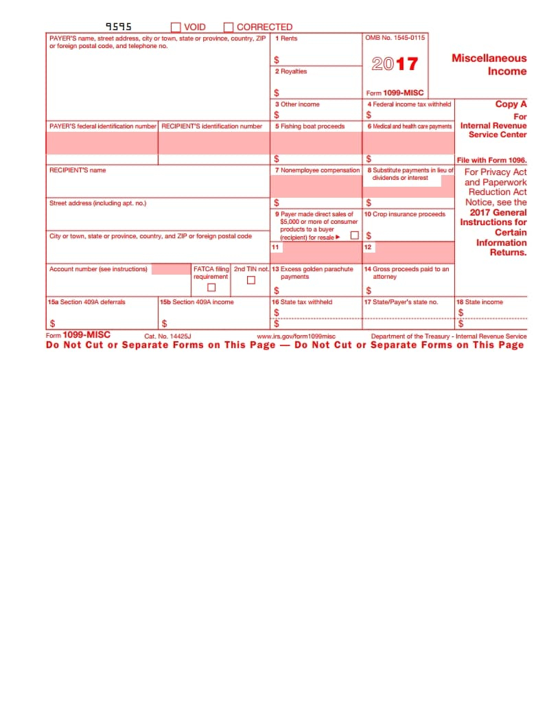 Irs 1099 Misc Form - Free Download, Create, Fill And Print inside 1099 Misc Printable Template Free