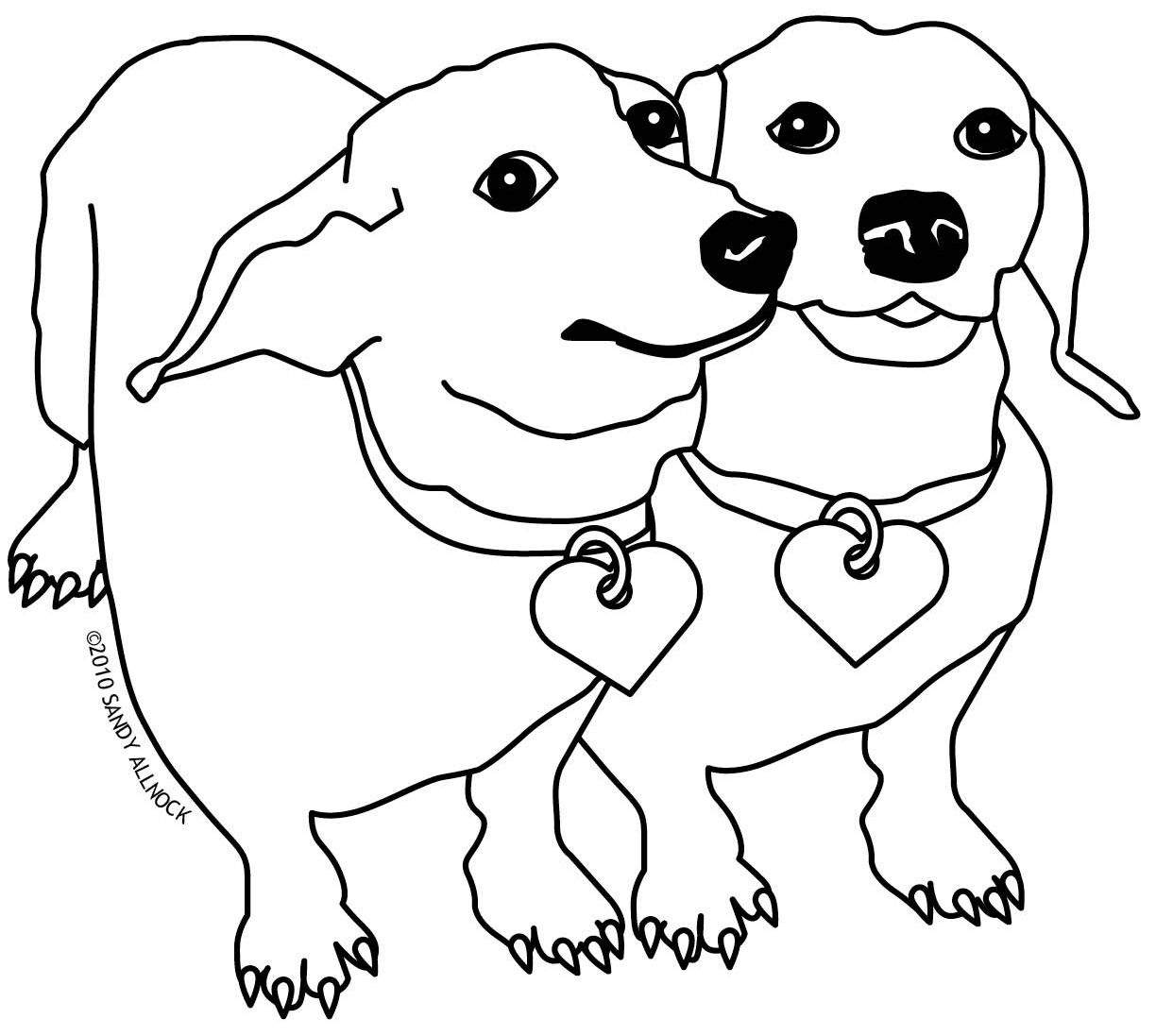 It'S A Colourful World: Long Wait For Lil Pups | Dog Coloring Page in Free Printable Dachshund Coloring Pages