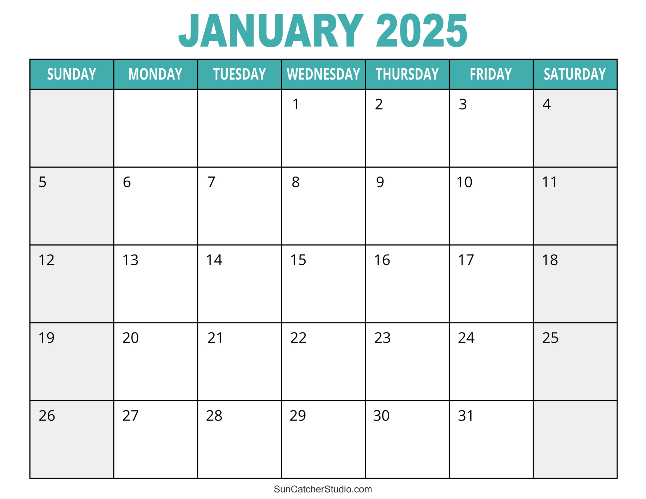 January 2025 Calendar (Free Printable) – Diy Projects, Patterns regarding Free Printable Monthly Planner 2025