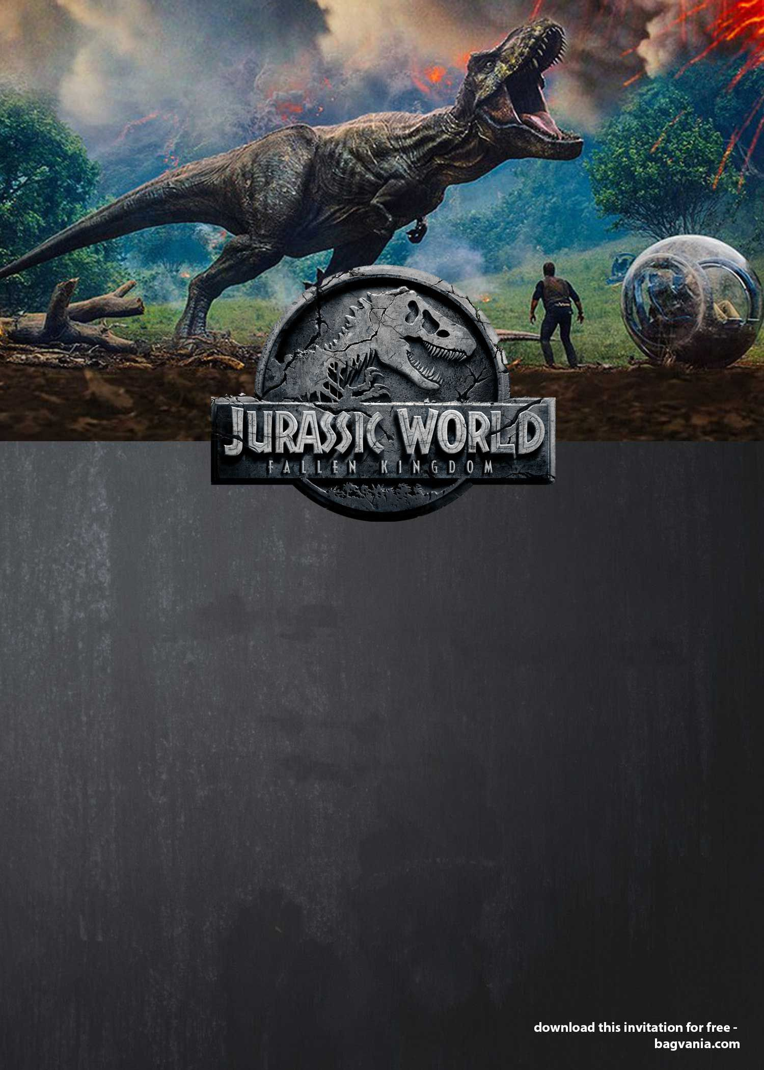 Jurassic World : Fallen Kingdom Birthday Party Ideas – Free with Free Printable Jurassic World Invitations