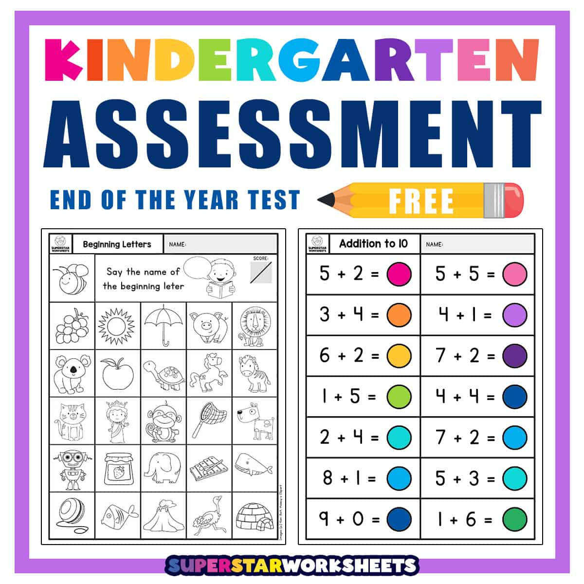 Kindergarten Assessment Worksheets - Superstar Worksheets throughout Free Printable Aptitude Test