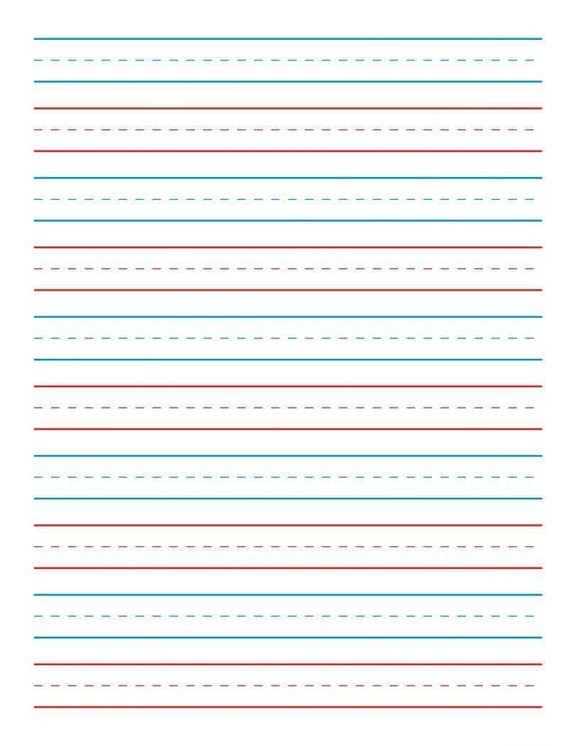 Kindergarten Lined Paper | Free Printable - Troubleshooting Motherhood intended for Elementary Lined Paper Printable Free