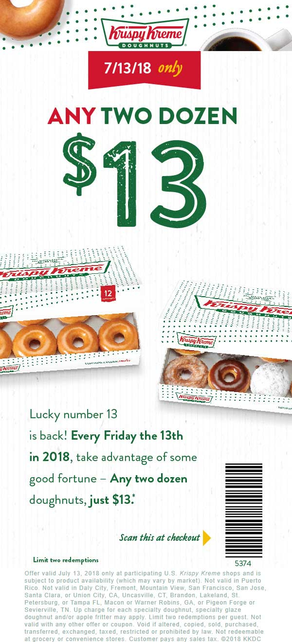 Krispy Kreme April 2024 Coupons And Promo Codes 🛒 in Free Printable Krispy Kreme Coupons