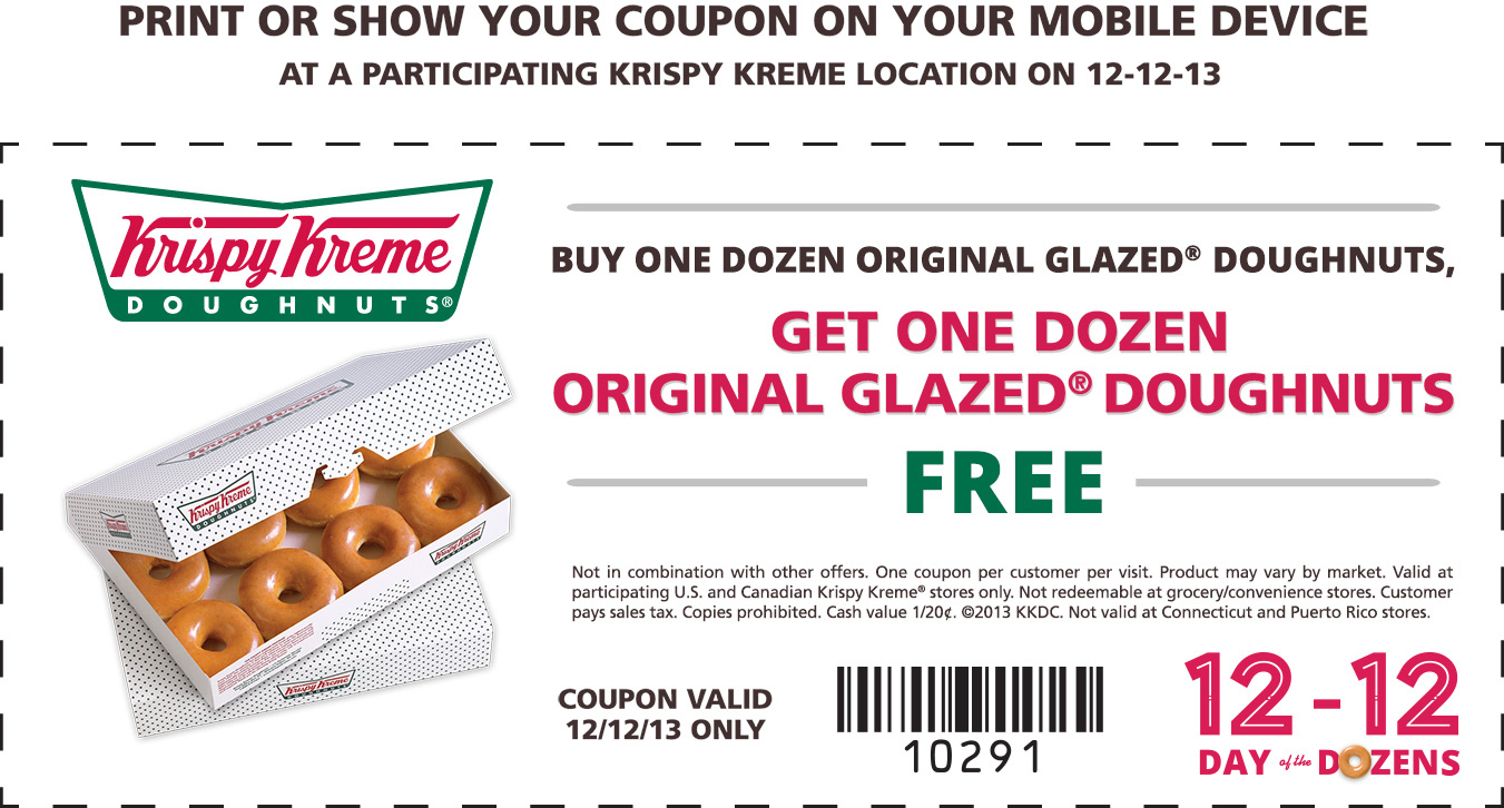 Krispy Kreme Canada Coupons: Buy 1 Dozen &amp;amp; Get 1 Dozen Free with regard to Free Printable Krispy Kreme Coupons