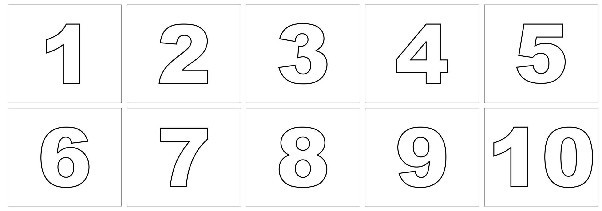 Large Printable Numbers 1-9 | Free Number Stencils with Free Printable Numbers 1-10