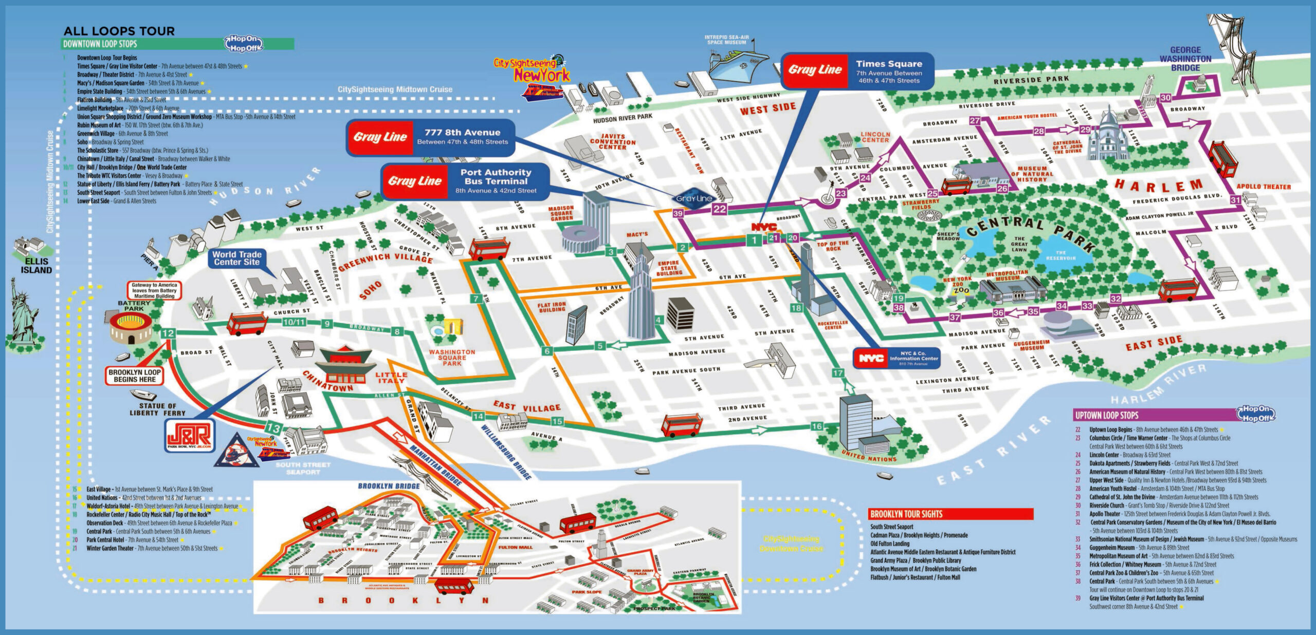 Large Printable Tourist Attractions Map Of Manhattan, New York inside Free Printable Map Of Manhattan