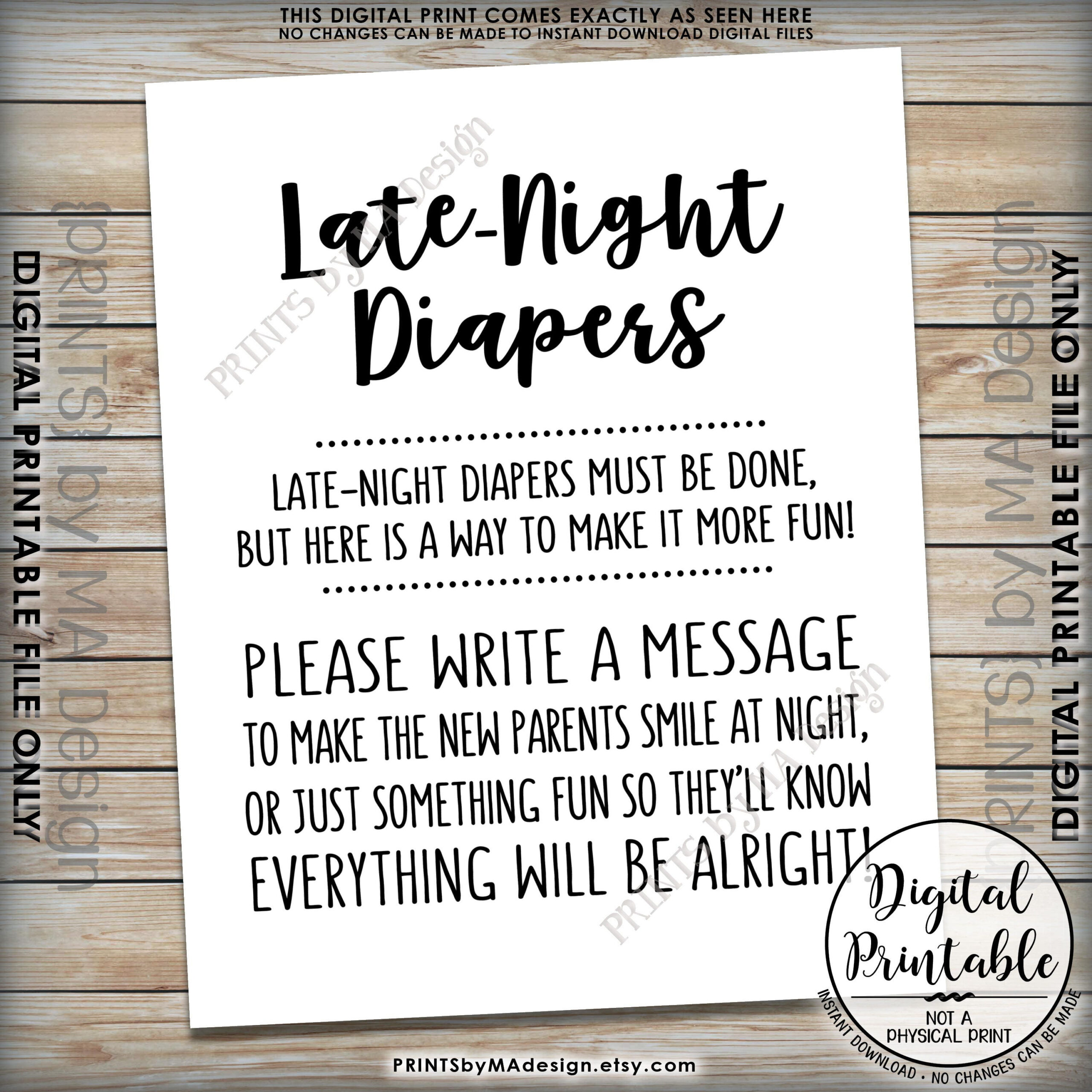 Late Night Diaper Sign, Late-Night Diapers Sign The Diaper pertaining to Late Night Diaper Sign Free Printable