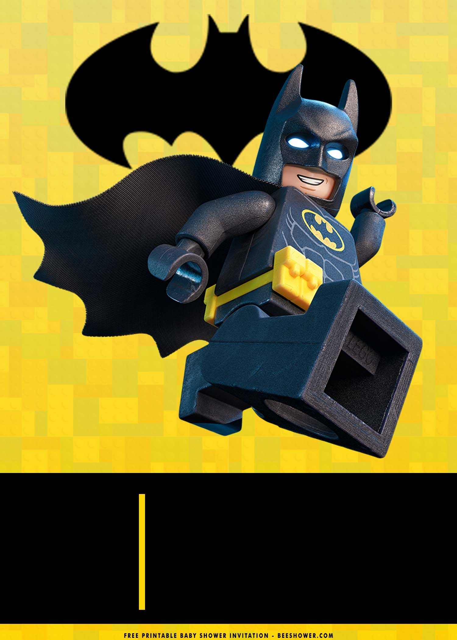 Lego Batman Baby Shower Invitation Templates - Free Printable intended for Lego Batman Invitations Free Printable