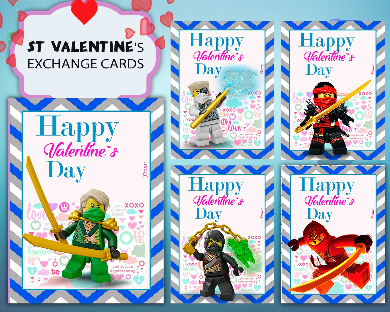 Lego Ninjago Valentines Day Cards For Kids in Free Printable Ninjago Valentine Cards