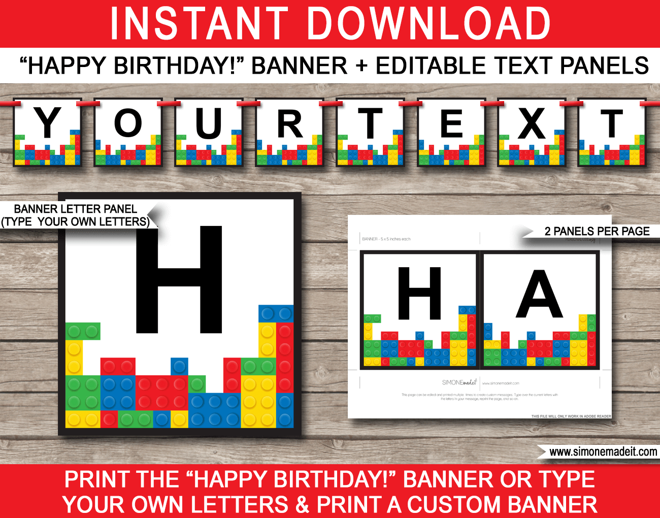 Lego Party Banner Template for Free Printable Lego Banner