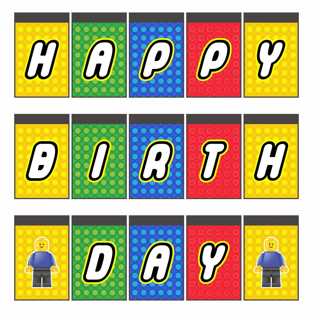 Lego+Birthday+Banner+Printable | Lego Banner, Happy Birthday regarding Free Printable Lego Banner