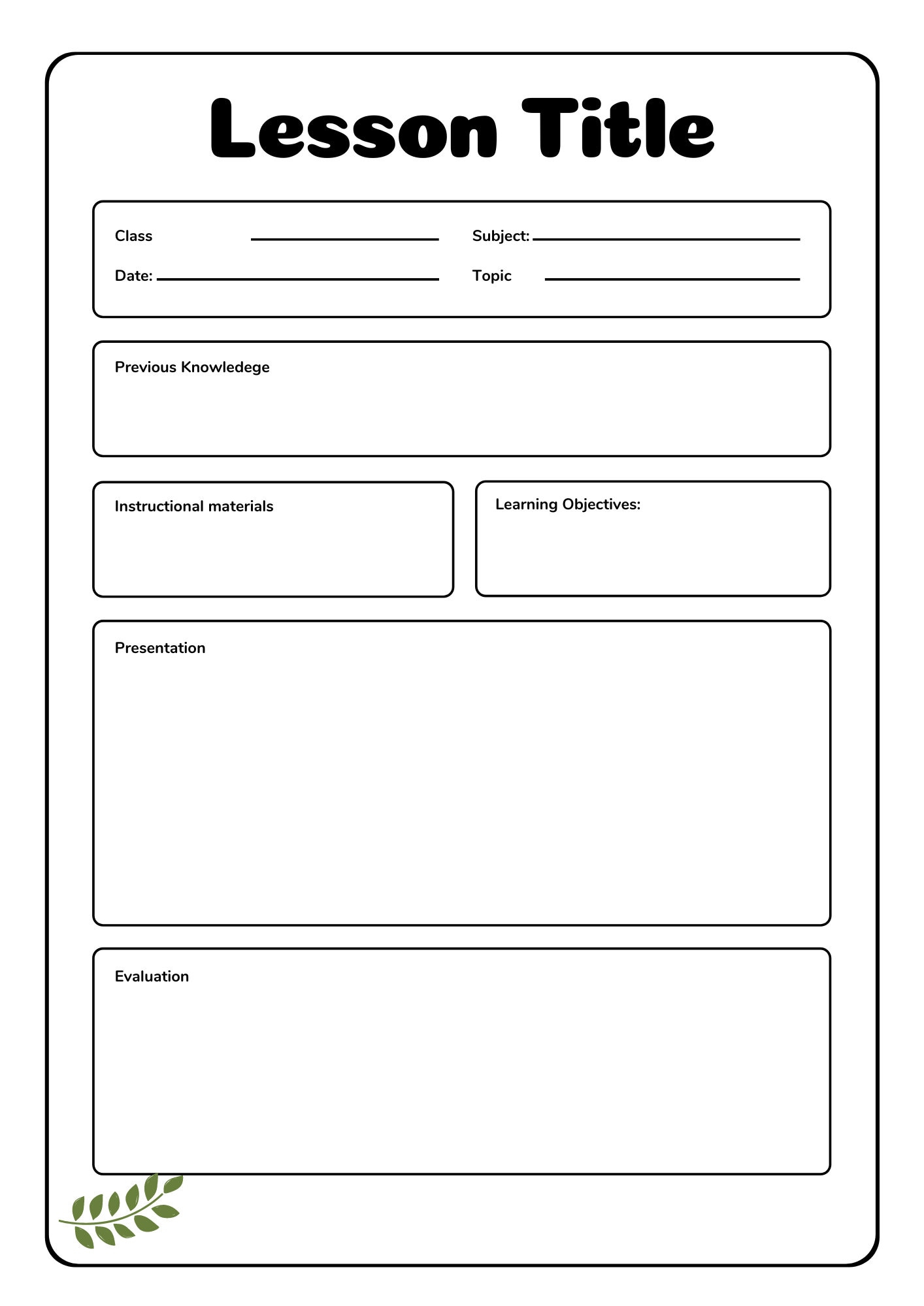 Lesson Plan Template, Lesson Plan, Planner Printable, Academic pertaining to Free Printable Lesson Plan Template