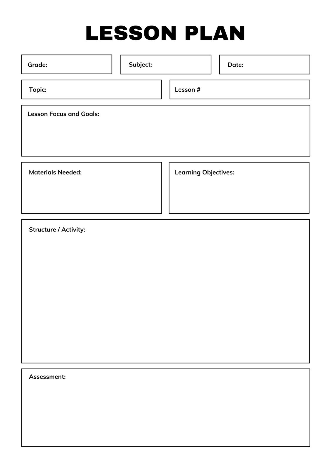 Lesson Plan Templates You Can Customize For Free | Canva in Free Printable Lesson Plan Template