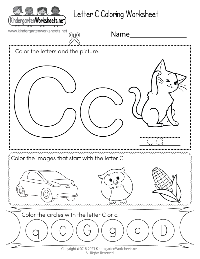 Letter C Coloring Worksheet - Free Printable, Digital, &amp; Pdf inside Free Printable Letter C Worksheets