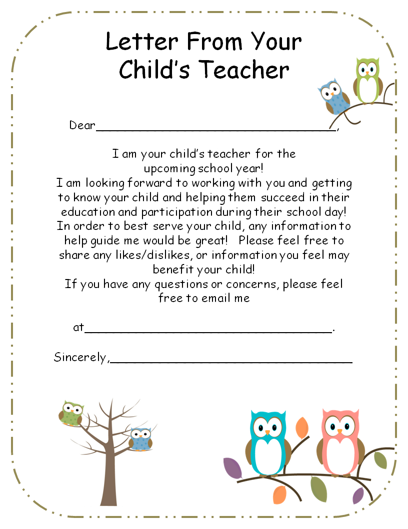 Letter From Teacher To Parents {Editable} | Letter To Teacher with regard to Free Printable Teacher Notes To Parents