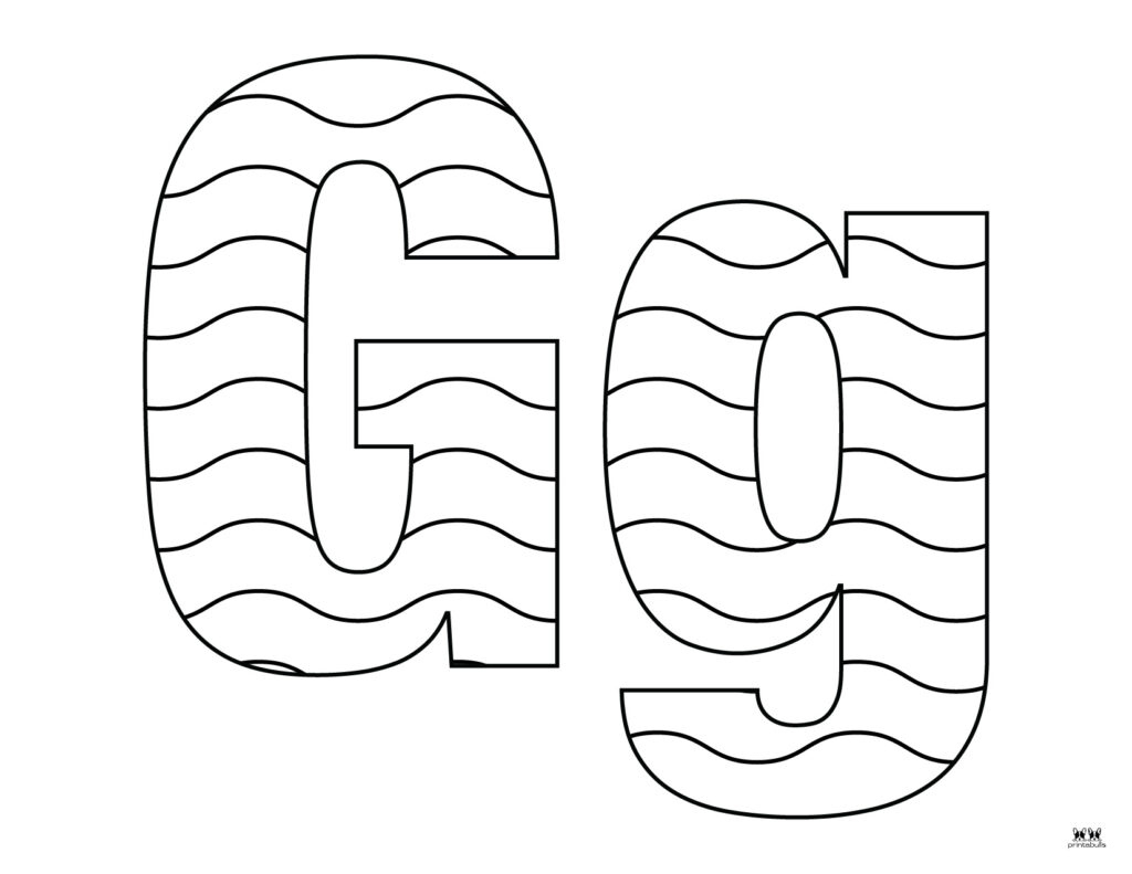 Letter G Coloring Pages - 15 Free Pages | Printabulls within Free Printable Letter G Coloring Pages