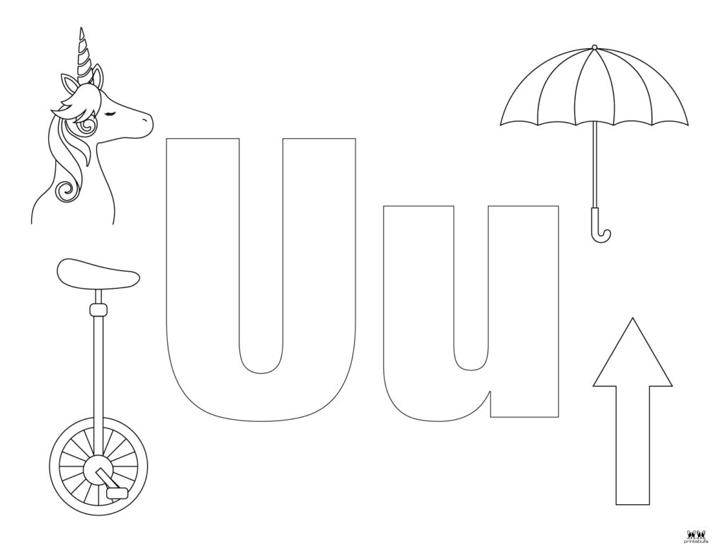 Letter U Coloring Pages - 15 Free Pages | Printabulls throughout Free Printable Letter U Coloring Pages