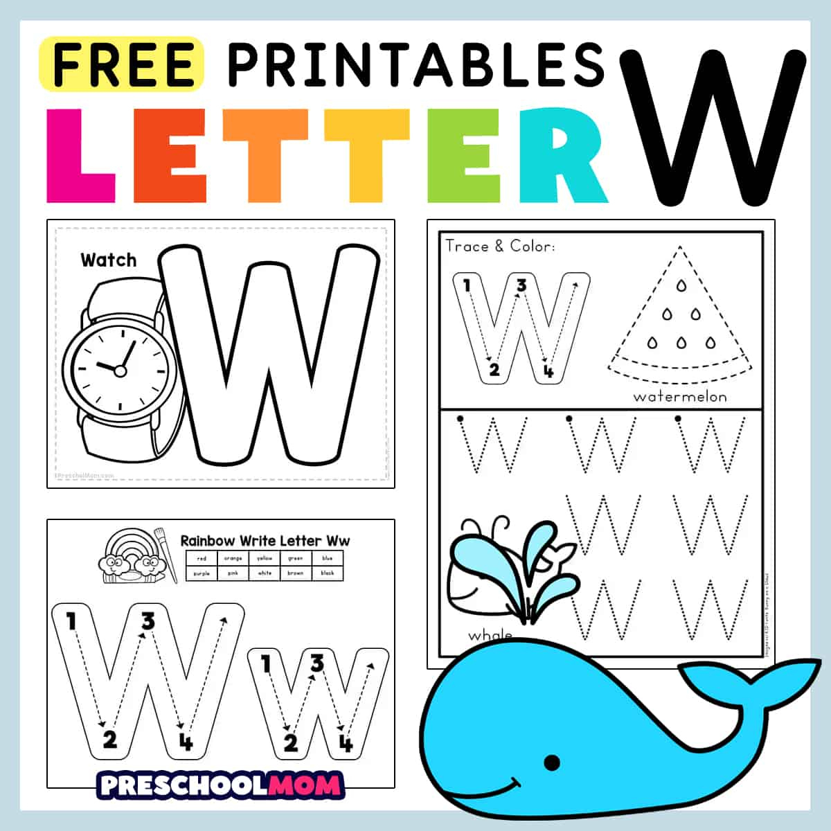 Letter W Preschool Printables - Preschool Mom pertaining to Free Printable 5 W&amp;#039;S Worksheets