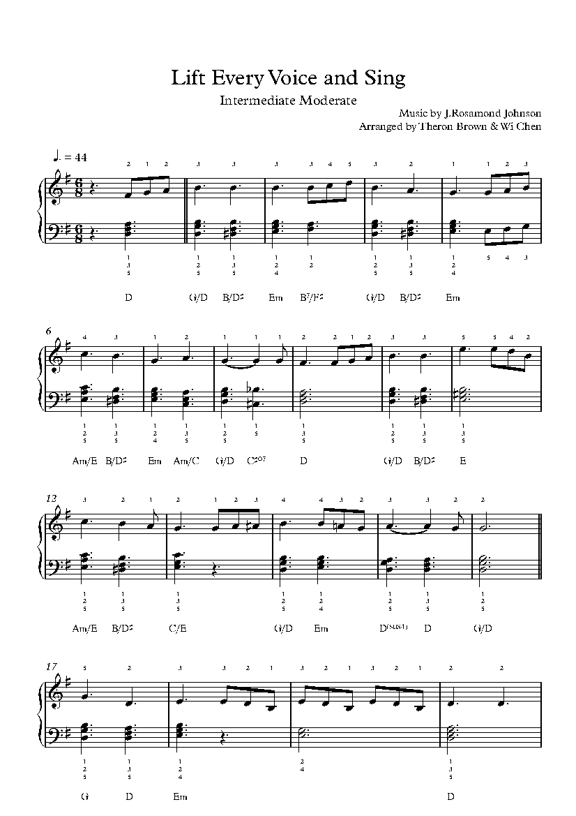 Lift Every Voice And Singtraditional Sheet Music &amp;amp; Lesson regarding Free Printable Sheet Music For Voice And Piano