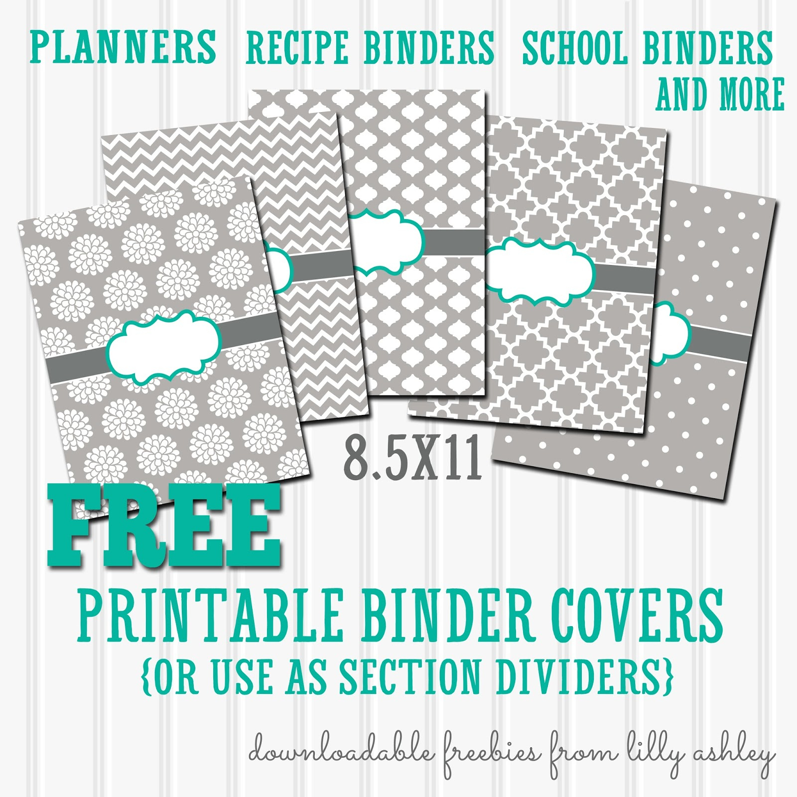 Lilly Ashley: Free Binder Covers Printable Set regarding Free Printable Customizable Binder Covers