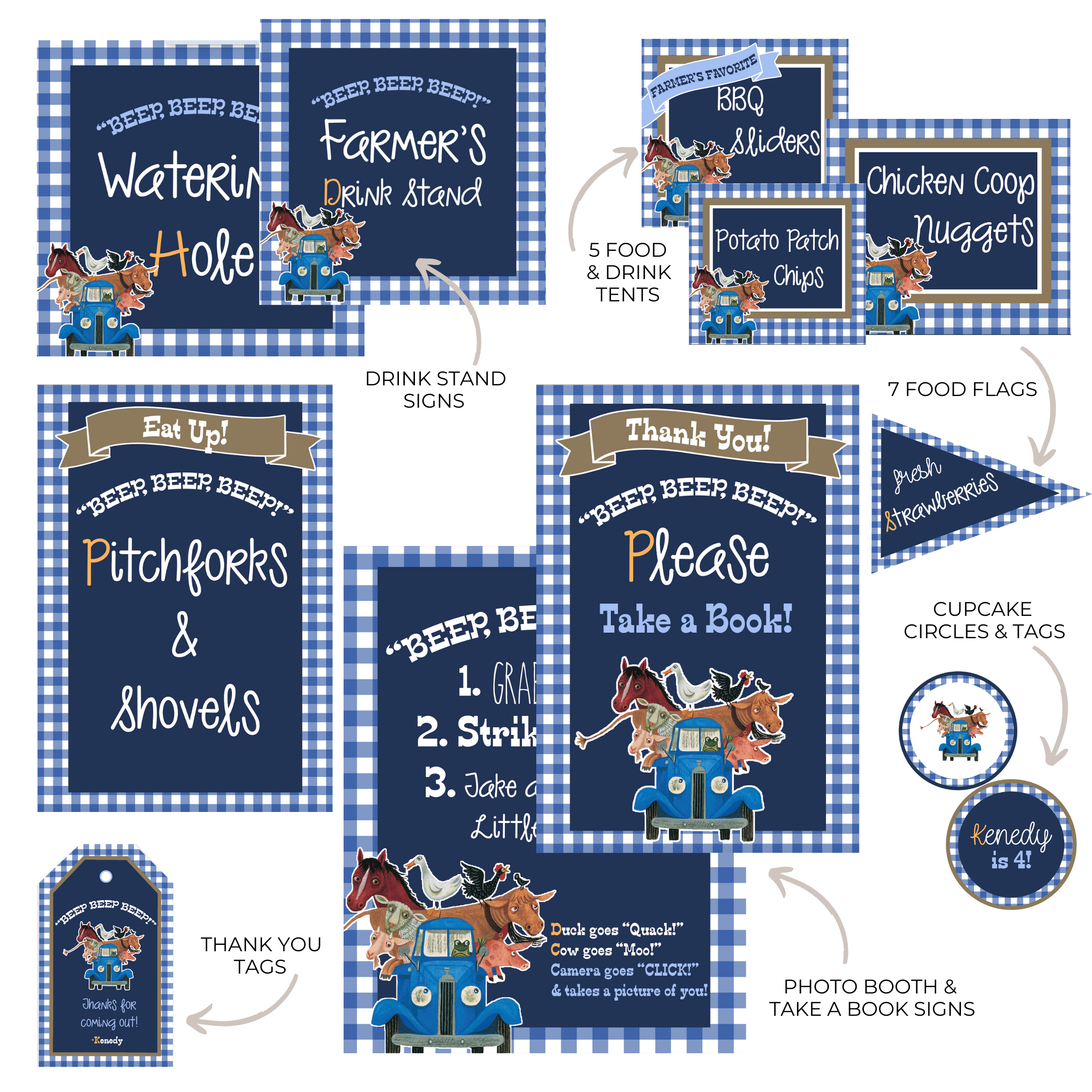 Little Blue Truck Party Printable Set Digital - Steph Leighworthy with regard to Little Blue Truck Free Printables