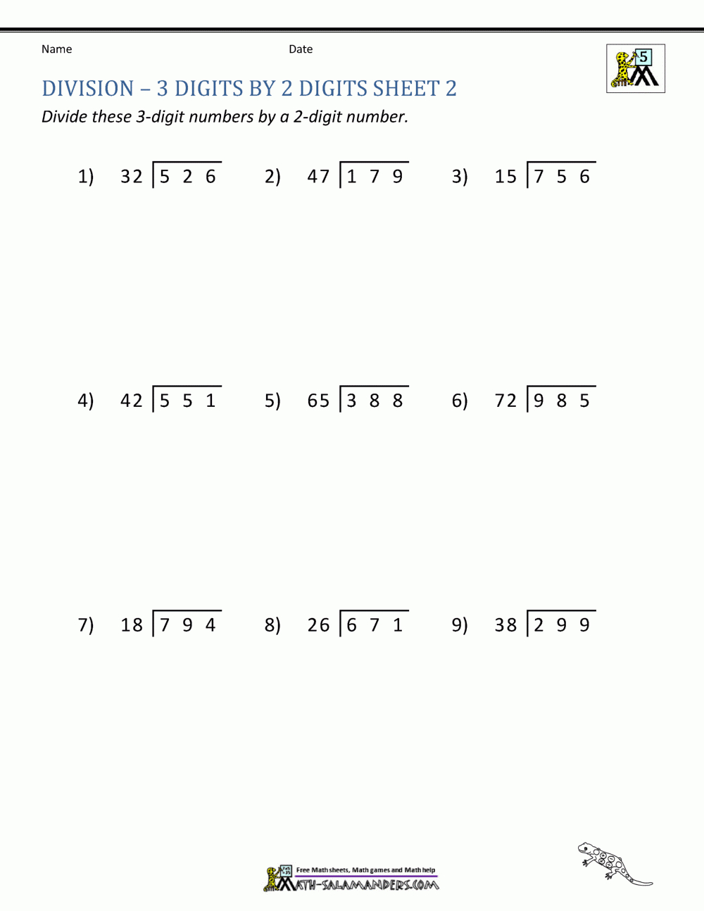 Long Division Worksheets For 5Th Grade for Free Printable Long Division Worksheets 5th Grade