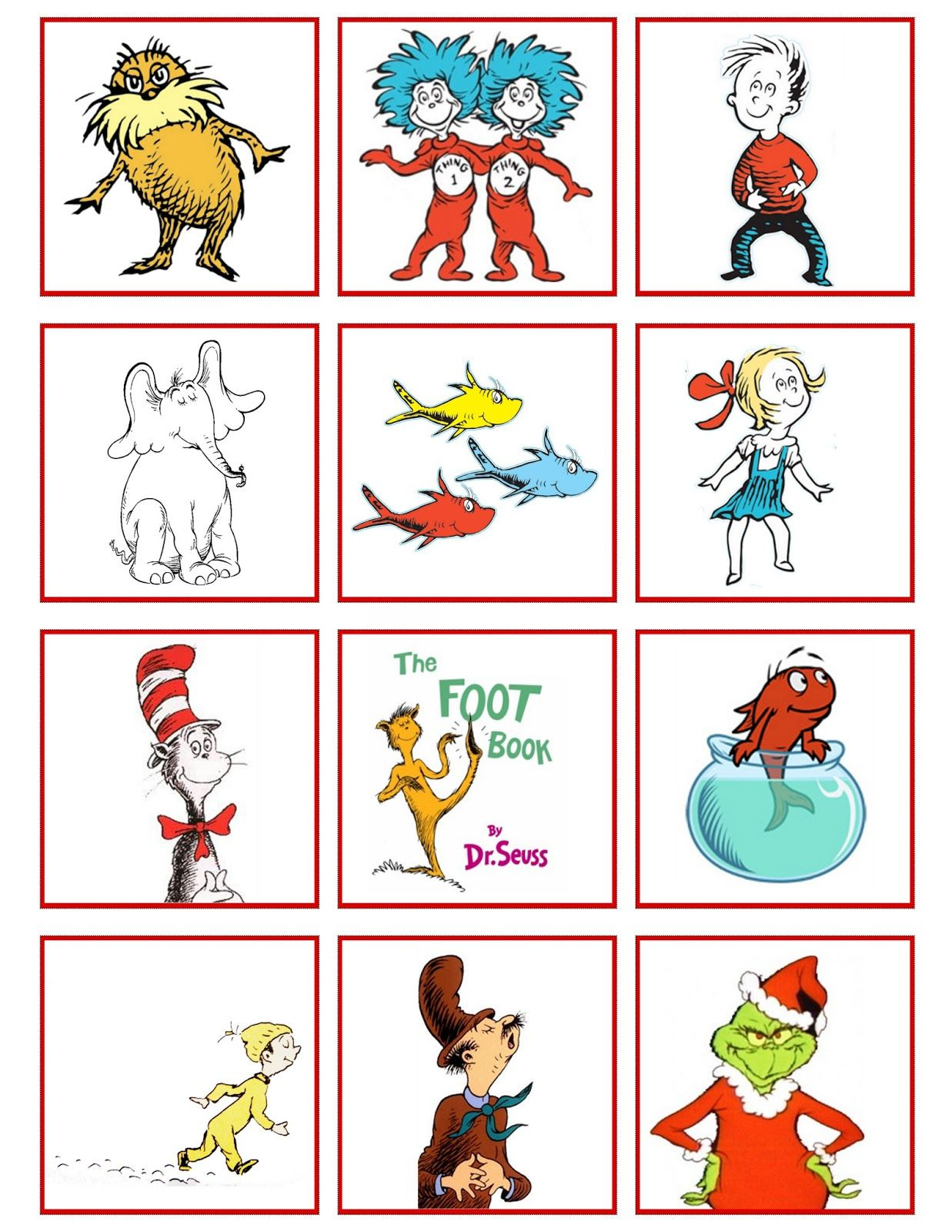 Lots O' Lydia | Dr Seuss Preschool Activities, Dr Seuss Classroom for Free Dr Seuss Characters Printables