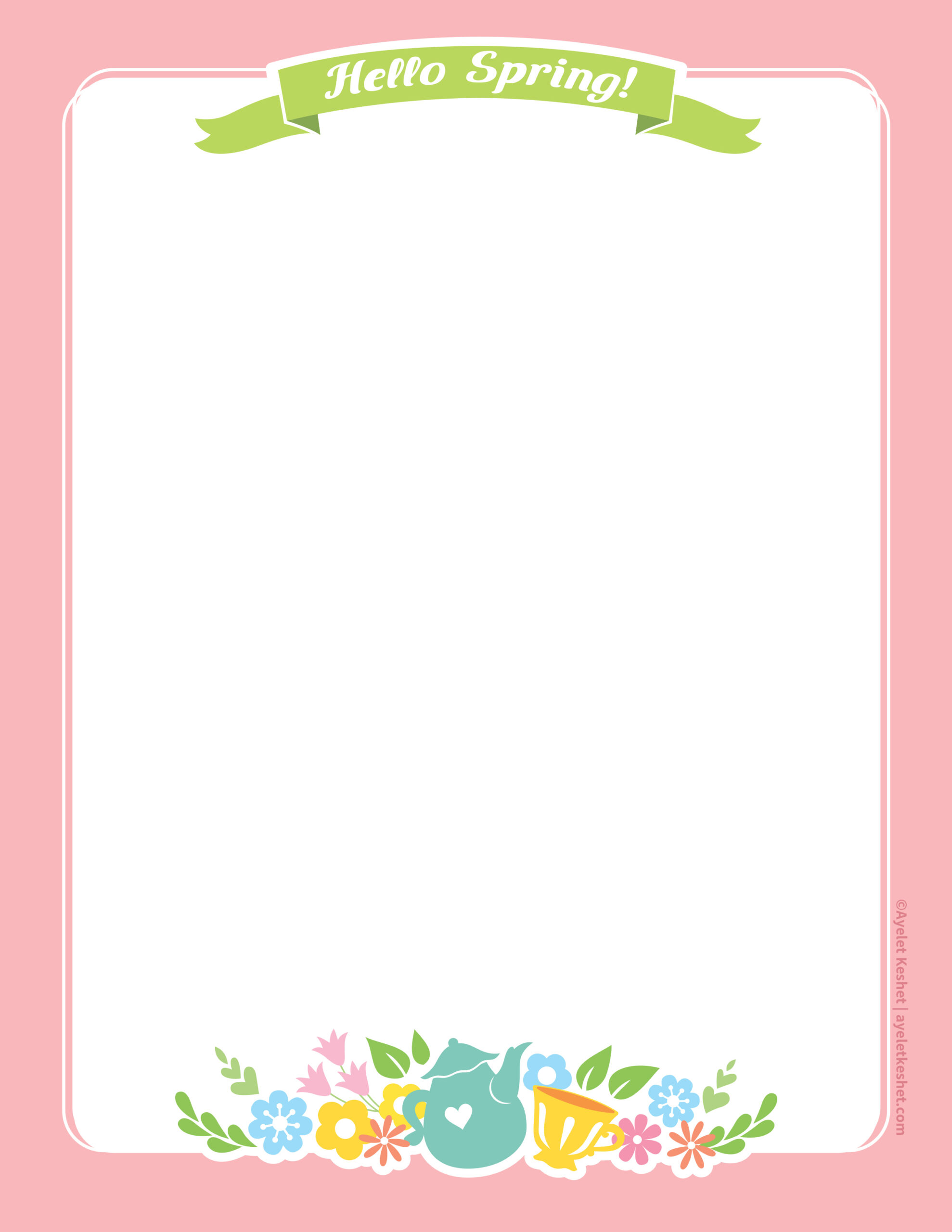 Lovely Free Printable Stationery Paper For Spring - Ayelet Keshet throughout Free Printable Stationary