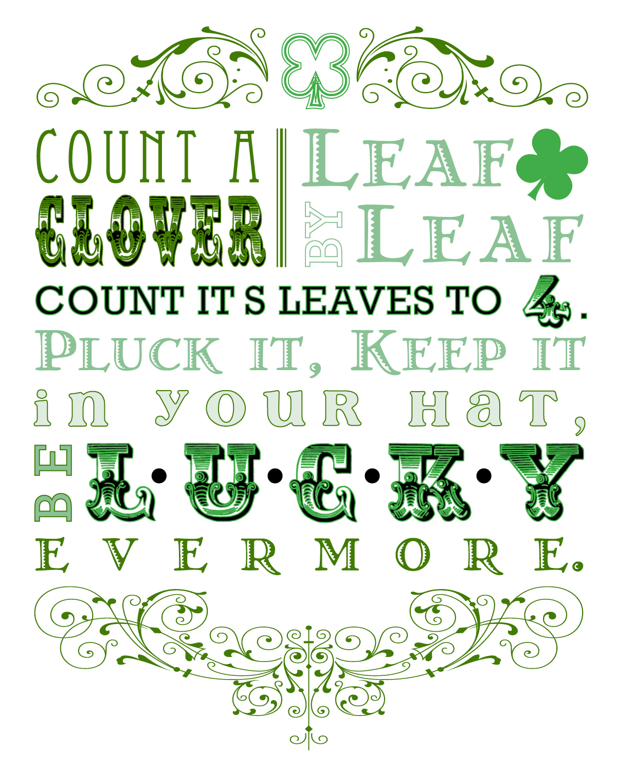 Lucky Art [Free Printable] - Sweet Anne Designs intended for Free St Patrick'S Day Subway Art Printables