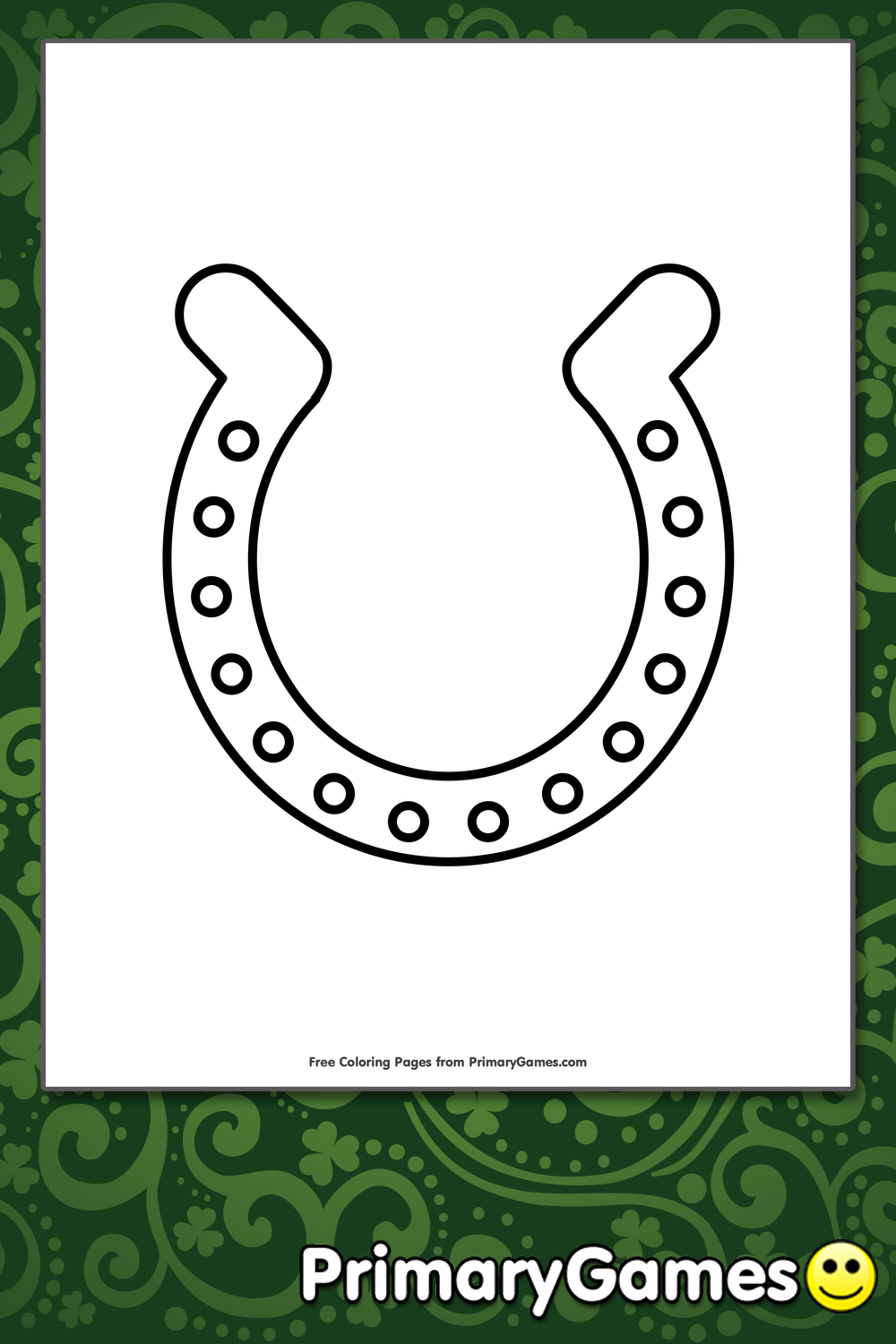 Lucky Horseshoe Coloring Page • Free Printable Pdf From Primarygames within Free Printable Horseshoe Coloring Pages