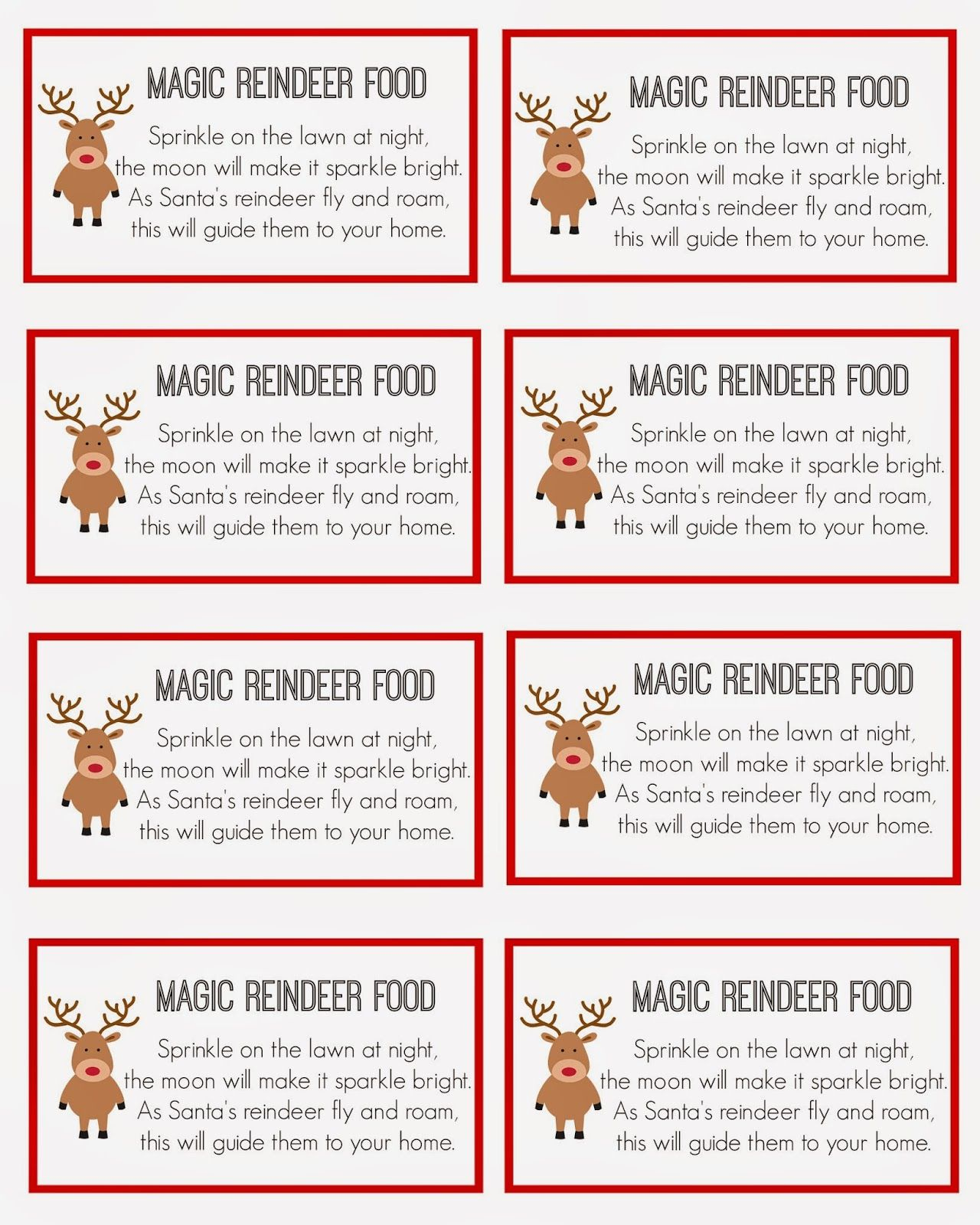 Magic Reindeer Food | Magic Reindeer Food, Reindeer Food Label in Reindeer Food Poem Free Printable