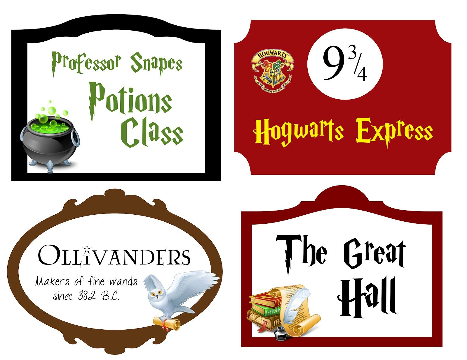 Magical Harry Potter Party Printables with Free Harry Potter Printable Signs