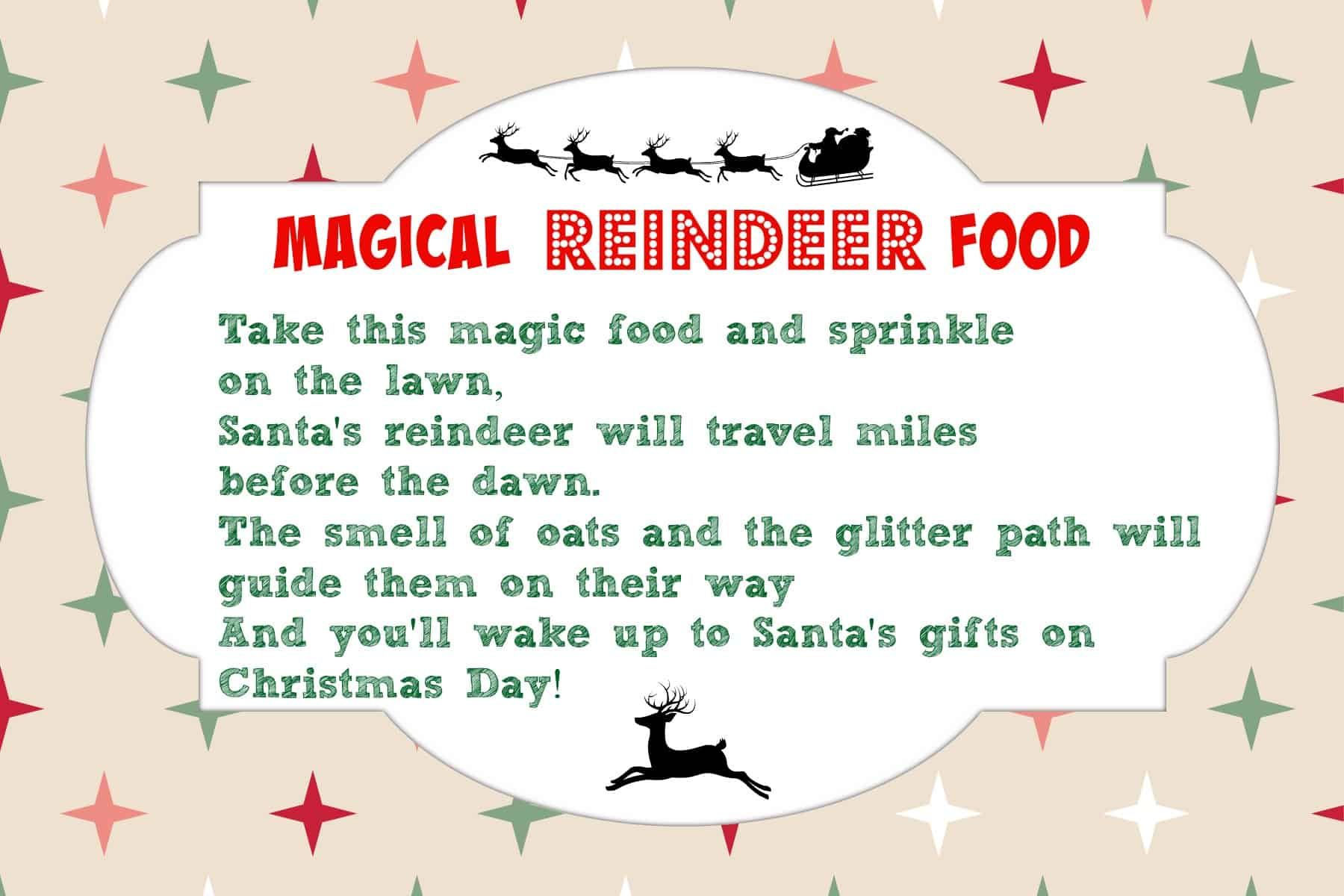 Magical Reindeer Food Recipe + Free Printable Poem Tag - Mama Cheaps® in Free Printable Reindeer Dust Poem