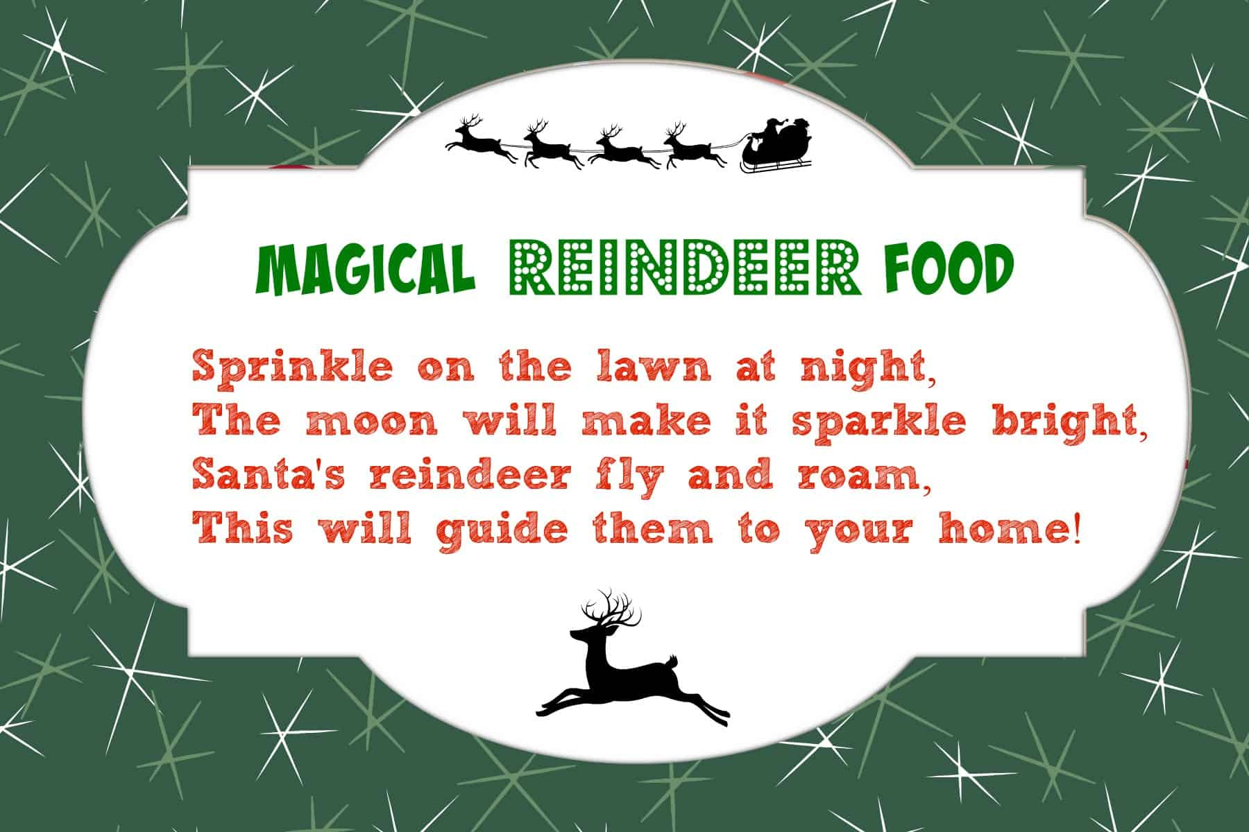 Magical Reindeer Food Recipe + Free Printable Poem Tag - Mama Cheaps® with regard to Free Printable Reindeer Dust Poem