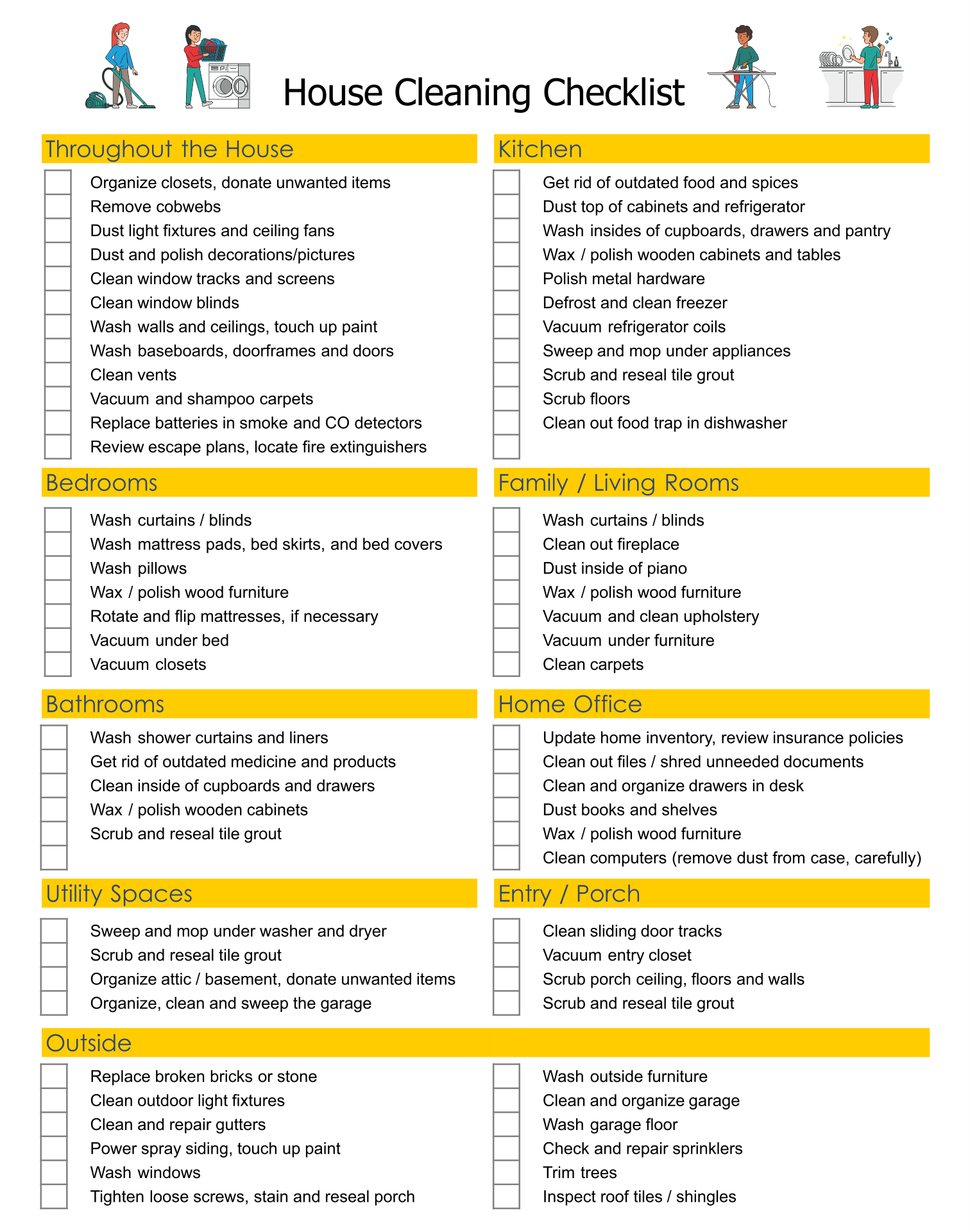 Maid Service Checklist - 10 Free Pdf Printables | Printablee with regard to Free Printable House Cleaning Checklist for Maid