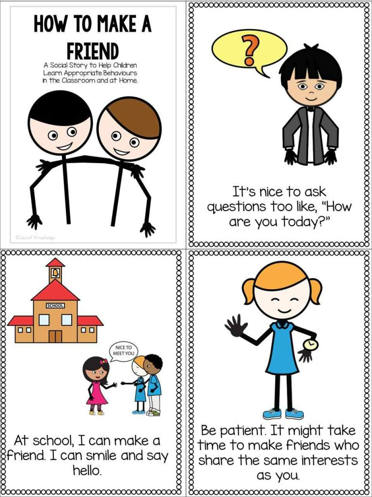 Making Friends Social Story Pdf Free With Activities with Free Printable Social Stories Making Friends